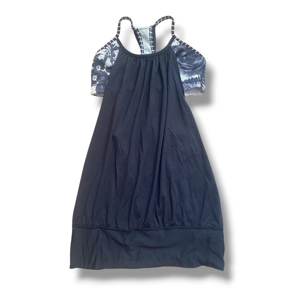 Lululemon Athletica 4 No Limits Racerback Tank Black White Floral - Picture 1 of 4